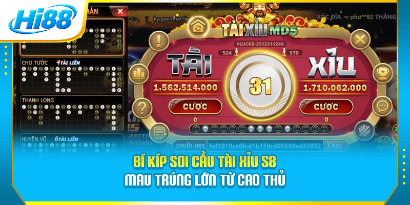 Bí kíp soi cầu Tài Xỉu S8 mau trúng lớn từ cao thủ